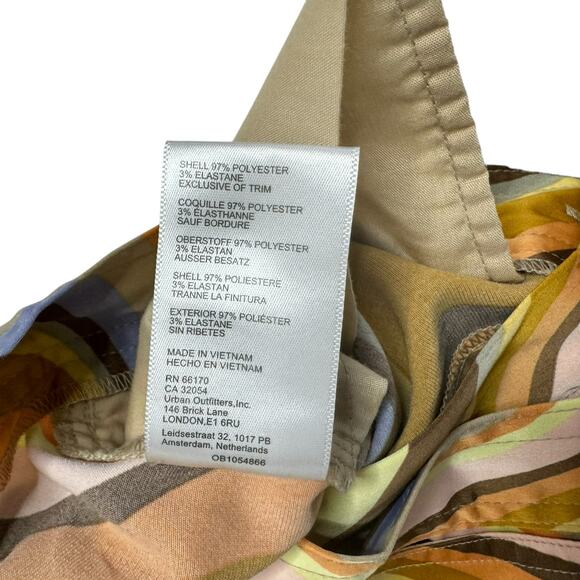 URBAN OUTFITTERS Olympia Scarf Pant Swirl Wide Leg Sz Small Orange Brown Yellow - Picture 4 of 9